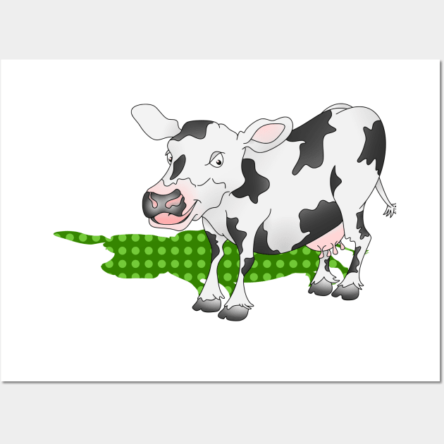 Cow Casting a Green Shadow Wall Art by mailboxdisco